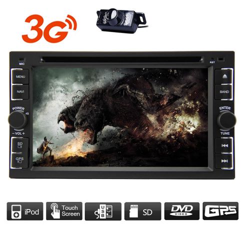 Free 3g dongle+6.2&#034; double din indash stereo car gps hd dvd player aux-in radio