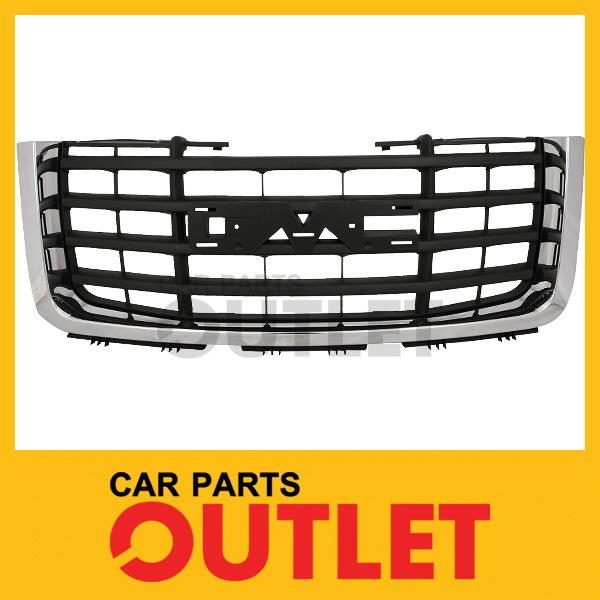 07 08 09 10 gmc sierra 3500 hd grille chrome molding black textured body frame