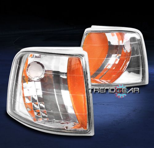 93-97 ford ranger pickup truck corner signal lights lamp chrome/amber 94 95 96