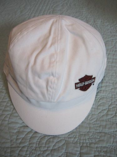 Harley-davidson women&#039;s cotton biker cap white new fitted medium med