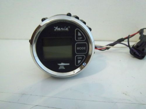 Faria 2 &#034; depth finder ds10020 black face chrome bezel marine boat