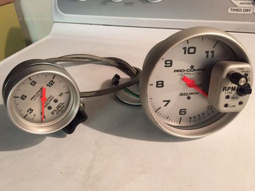 Auto meter tach and fuel psi parts lot! part # 6855 &amp; 4413 both working! l@@k!!!