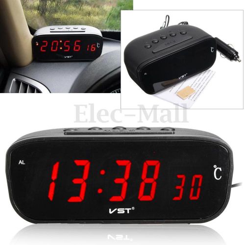 12v/24v  3 in 1 led digital auto car clock thermometer temperature gauge meter