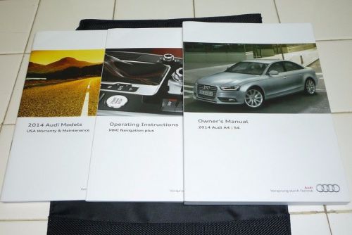 2014 audi a4 s4 owners manual set 14 w/case + navigation guide