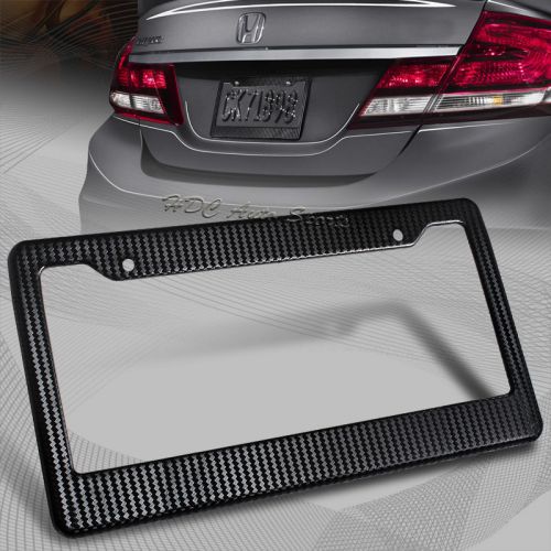 1 x jdm black carbon look license plate frame cover front &amp; rear universal 2