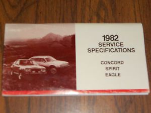 1982 amc / service specifications manual shop booklet