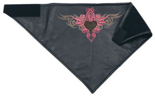 Leather motorcycle scarf bandana - fleece - ladies pink tribal - bikers winter