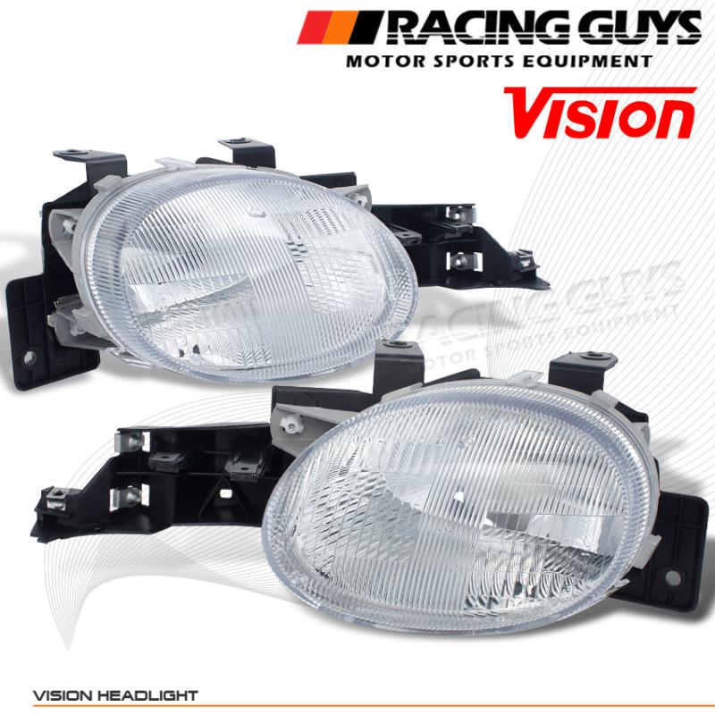 New euro clear head lights lamps pair left+right replacement assembly