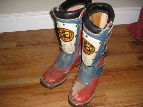 Sell Vintage Motocross Boots - Hallman USA red white blue size 8 Broken ...