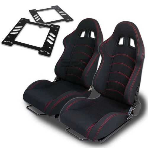 Type-1 racing seat black cloth+silder+for 78-88 monte carlo a/g-body bracket x2