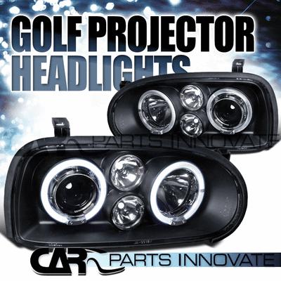 For vw 93-98 golf mk3 95-98 cabrio halo projector headlights lamp black