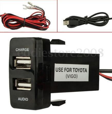 Dual usb audio charger port for toyota prado 120 hilux fj cruiser landcruiser