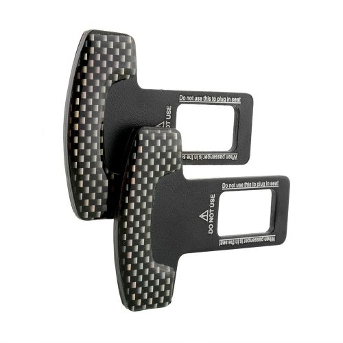 New 2pcs vehicle atv carbon fiber safty seat belt buckle stopper black