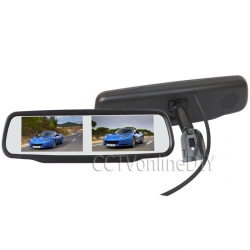 4.3&#034; tft lcd dual display car rearview mirror monitor w/ special bracket 4ch in
