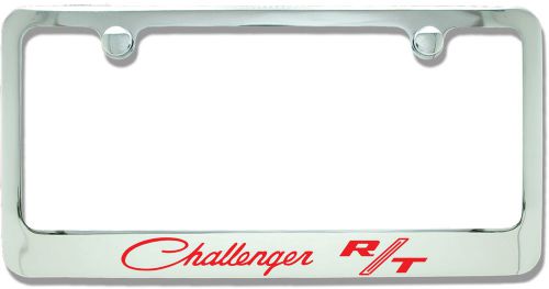 Dodge challenger rt classic (red) solid brass chrome plated license plate frame