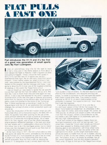 1973 fiat x1/9 - classic article d183