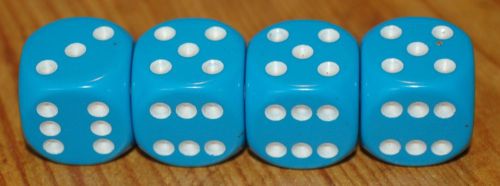 Dudds dice light blue with white dots dice valve stem caps (4 pack)