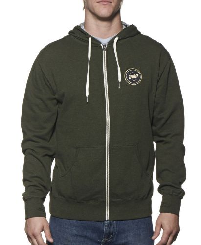 Thor winners circle mens zip-up hoodie army green/heather