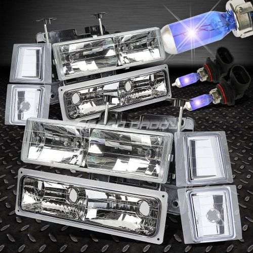 Chrome headlight+bumper+corner head lamp+xenon bulbs for 94-98 c10/ck 1500/2500