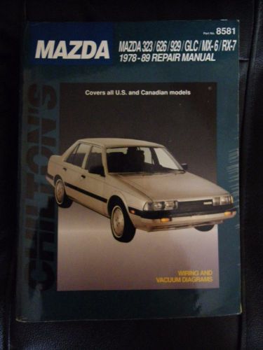 1978-1989 mazda 323 626 929 glc mx-6 rx-7 chilton repair manual service shop