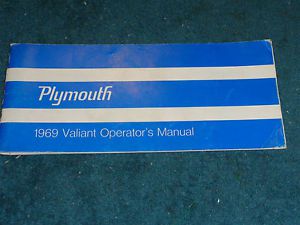 1969 plymouth valiant owner&#039;s manual / original guide!