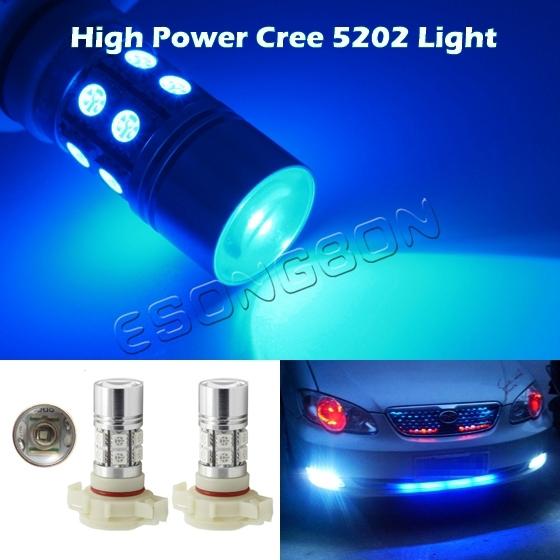 2x h16 high power 5202 7w genunie cree-xpe led fog driving light drl bulbs