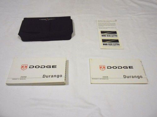 2008 dodge durango owner&#039;s manual 3/pc.set &amp; black  factory case.free s/h,,