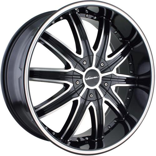 22x9.5 black veloche tork wheels 6x135 6x5.5 +30 ford expedition f-150