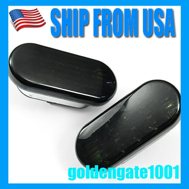 Us smoked side marker led blue light lamp for vw 1999-2004 golf jetta bora mk4