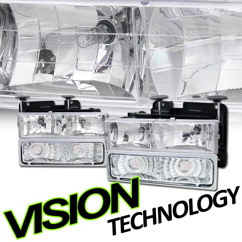 1995-1999 chevy tahoe 1992-1994 full size blazer chrome headlights+bumper lights