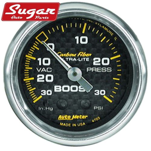 Auto meter 4703 carbon fiber; mechanical boost/vacuum gauge