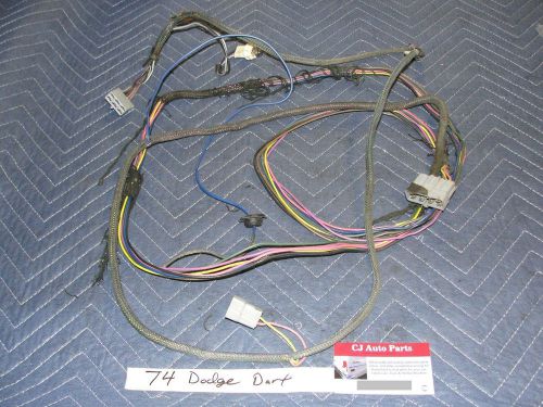 74 dodge dart plymouth complete front to rear wiring wire harness &amp; fuel sensor