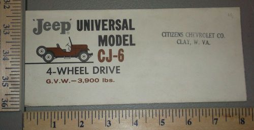 1960 jeep cj 6 4x4 truck sales brochure folder original