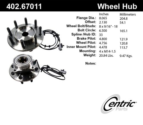 Standard axle bearing &amp; hub assembly fits 2000-2002 dodge ram 2500,ra