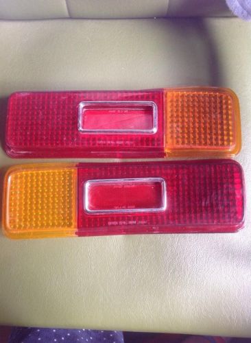 Toyota corona mark ii rt61 tail light rear lamps lens (red&amp;amber) genuine nos