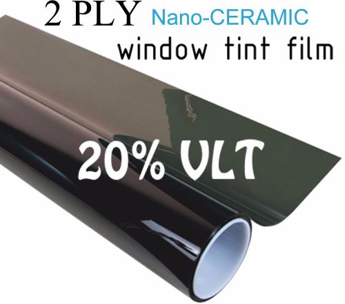 Ceramic high performance tint film 2 ply roll 24&#034;x100ft window tinting 20% vlt