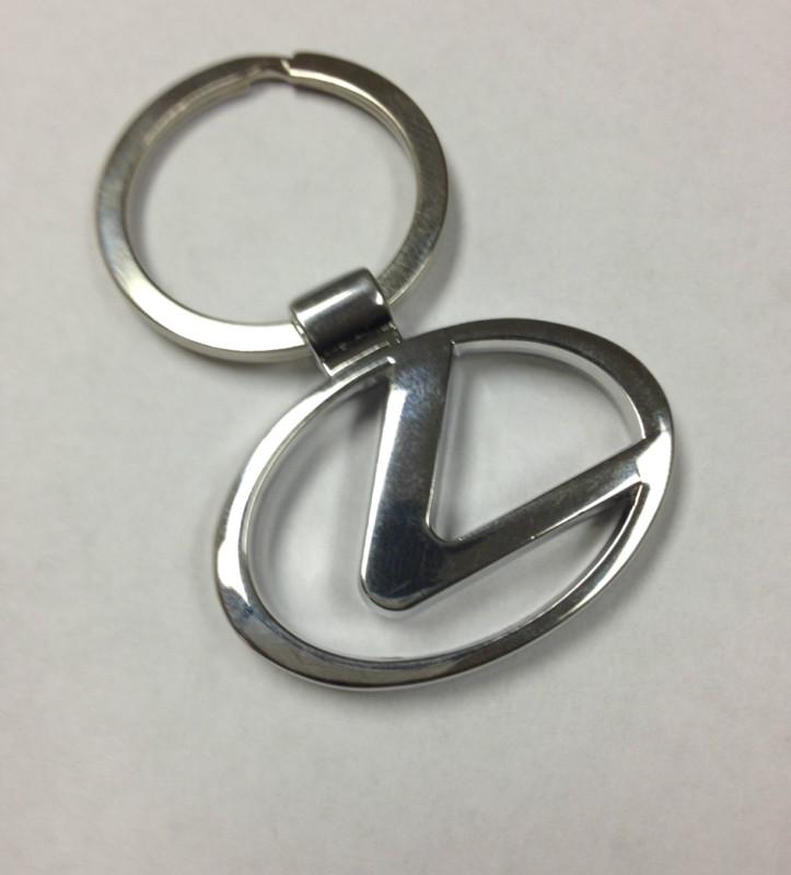 Lexus key ring chain logo keychain chrome silver badge emblem - us seller