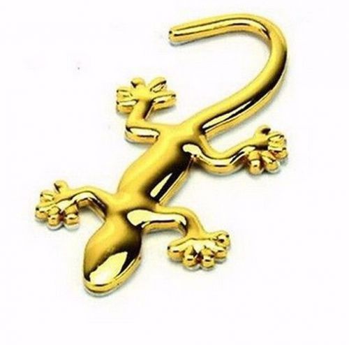 Car sticker gecko shape 3d chrome badge emblem decal