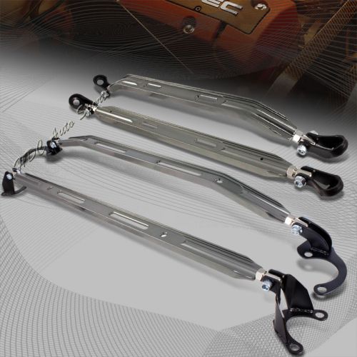 For 1988-1995 honda civic/crx gun metal front+rear+upper+lower strut bar 4pcs