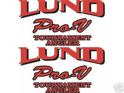 Lund pro v boat decal set