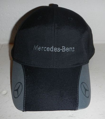 Mercedes-benz automotive logo adjustable black &amp; gray baseball hat cap