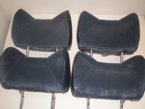 Mercedes w115 116 123 blue fabric front &amp; rear headrests 4 piece set  &#034;cat ear&#034;