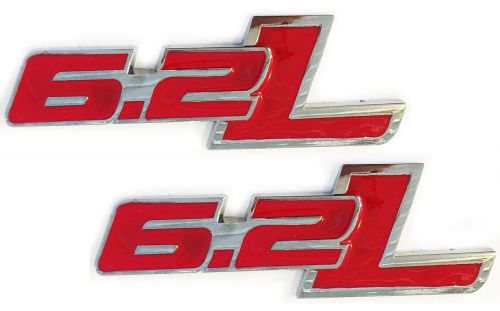 X2 new 6.2l red emblem badge name plate decal replaces oem for ford / chevrolet