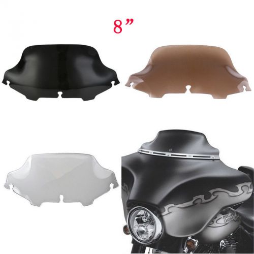 8&#034; wave windshield windscreen for 96-13 harley touring street glide electra