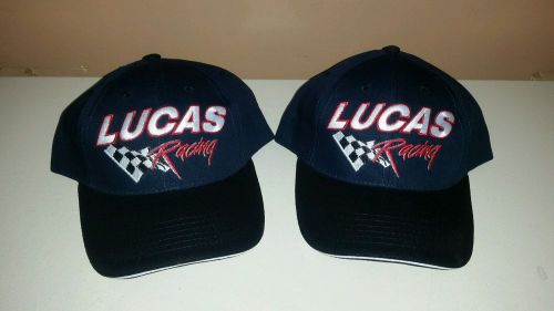 Lucas oil racing embroidered baseball cap hats new lot of 2 nhra racing hats
