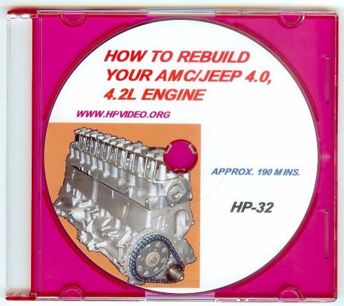 How to rebuild your amc jeep, cherokee 4.0 l  4.2 l engine video manual &#034;dvd&#034;