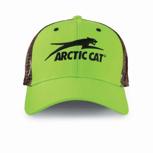Arctic cat adult aircat mesh camo hat / cap - lime green 5268-358