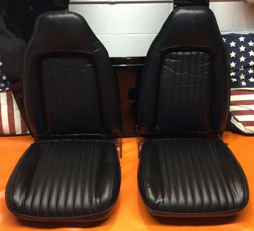 1973 1974 challenger cuda barracuda front black bucket seats high back mopar 72