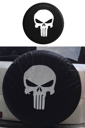 New skull spare wheel tire tyre case cover protector 32&#034; 33&#034; for jeep wrangler