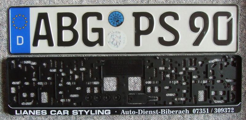 Genuine german license plate from germany with new frame porsche